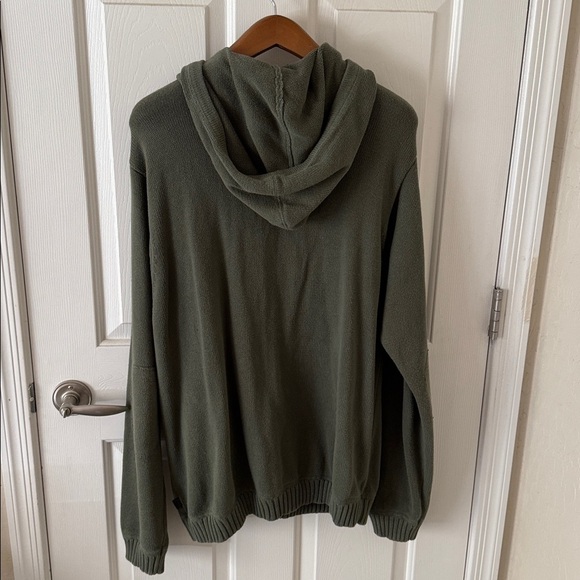 VTG Izod Men's Olive Zip-Up Hooded Sweater SZ XL - Picture 3 of 5